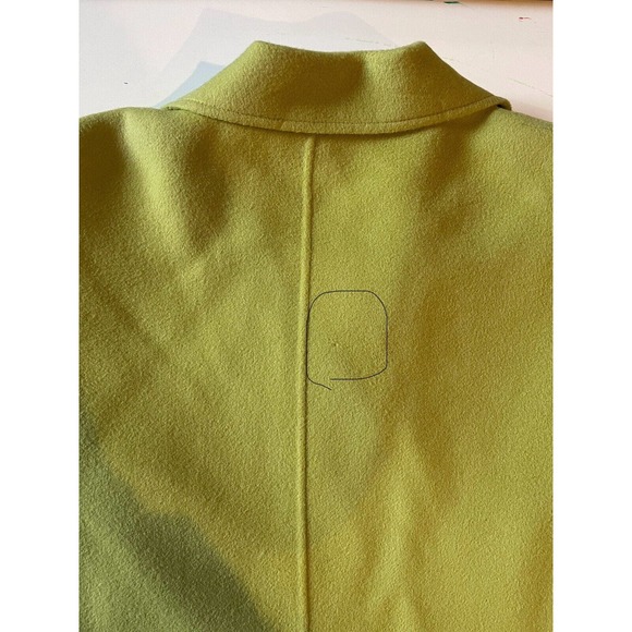 Talbots Woman Petites 22W Lime Green 100% Wool Open Front Cardigan Blazer Pocket - Picture 9 of 13